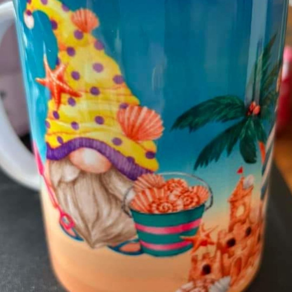 Handmade Gnome Beach Coffee Mug